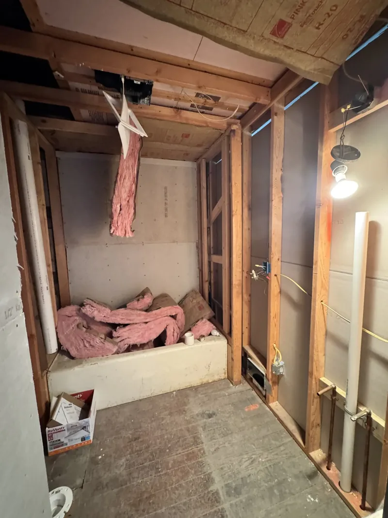 Before renovation: bathroom one at 1806 Trimble Ave, Port Vue