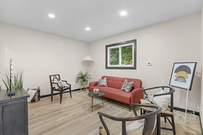 After renovation: family room at 1806 Trimble Ave, Port Vue
