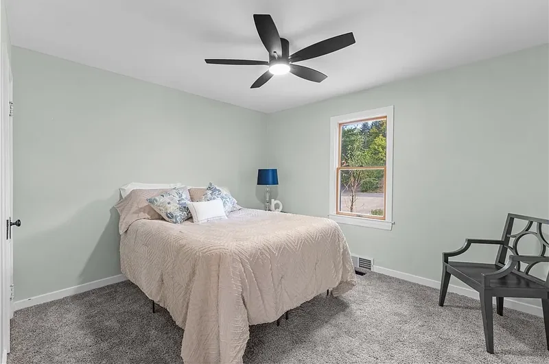 After renovation: bedroom at 25 Locust Ln, Upper St. Clair