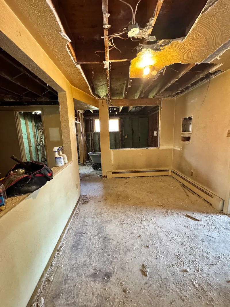 Before renovation: dining room at 704 Heath St, Elizabeth