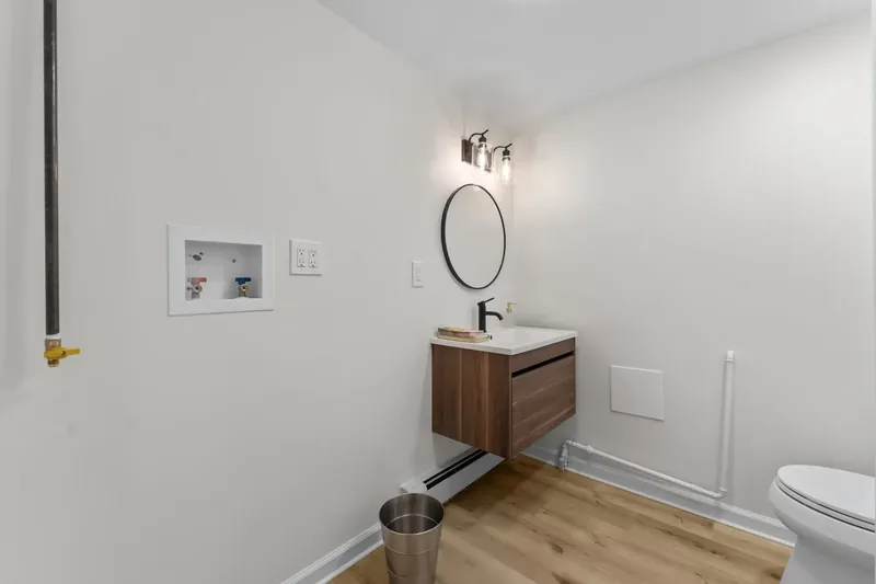 After renovation: laundry half bath at 704 Heath St, Elizabeth
