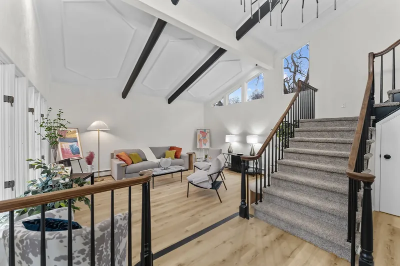 After renovation: living room at 704 Heath St, Elizabeth