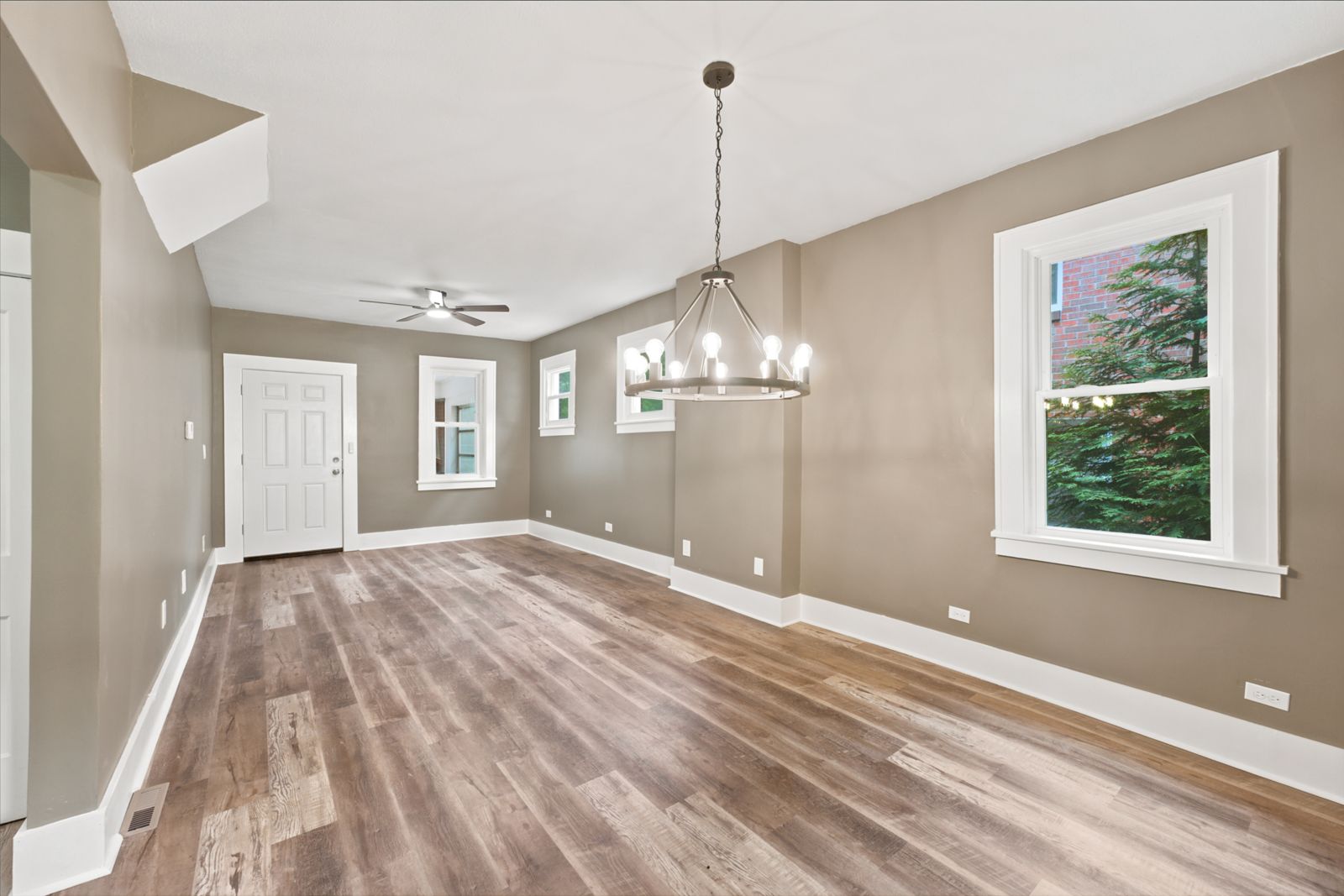 Main level at 905 Rebecca St with Hazel Hickory luxury vinyl plank flooring